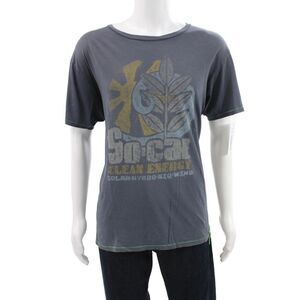 Project E Vintage Mens Basic Graphic Cotton T-Shirt Gray Size XL